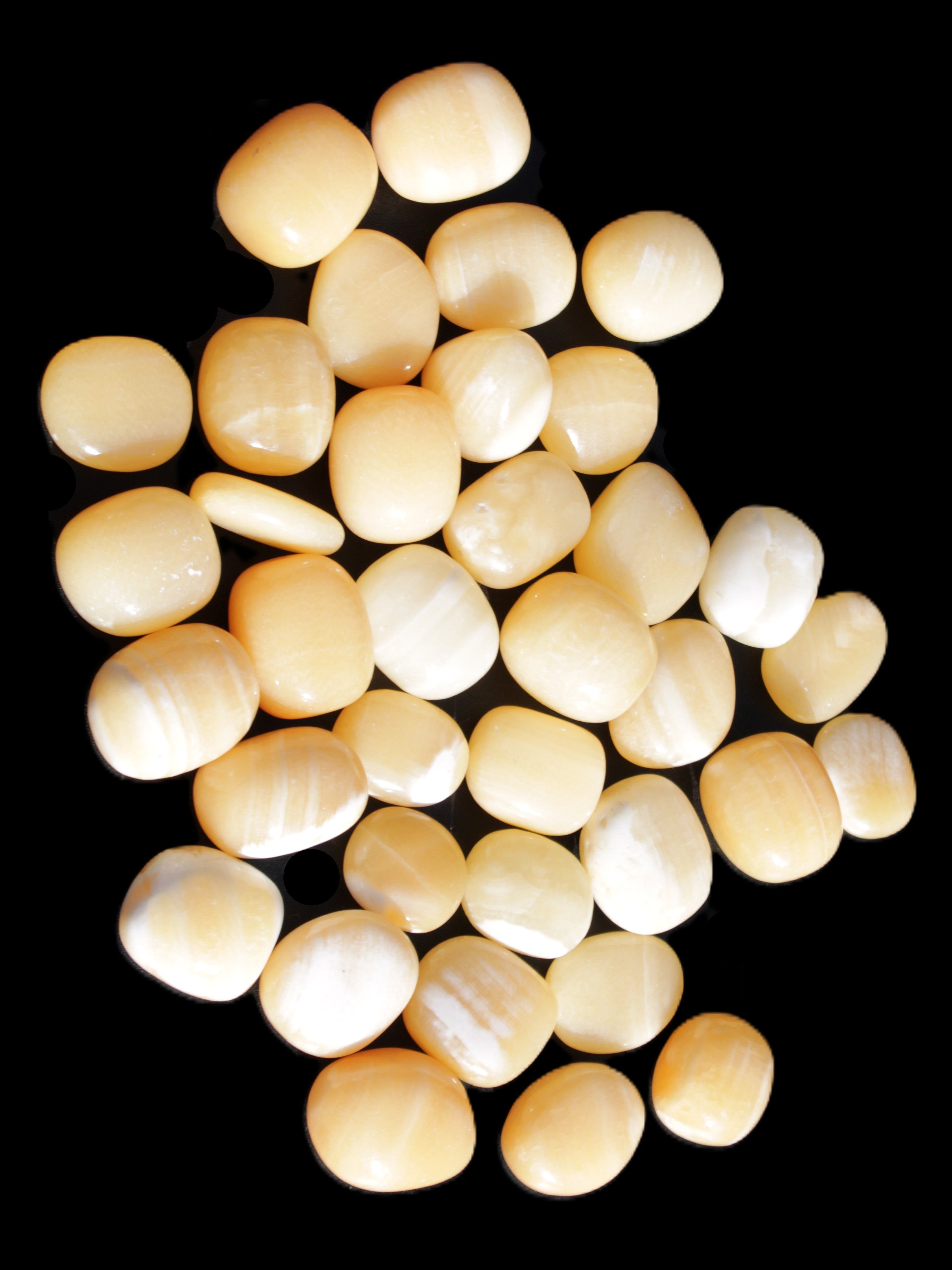 Lemon Calcite 36 tumbled stones 22*18mm - 30-24mm 730g Wholesale Rocks and Things Store