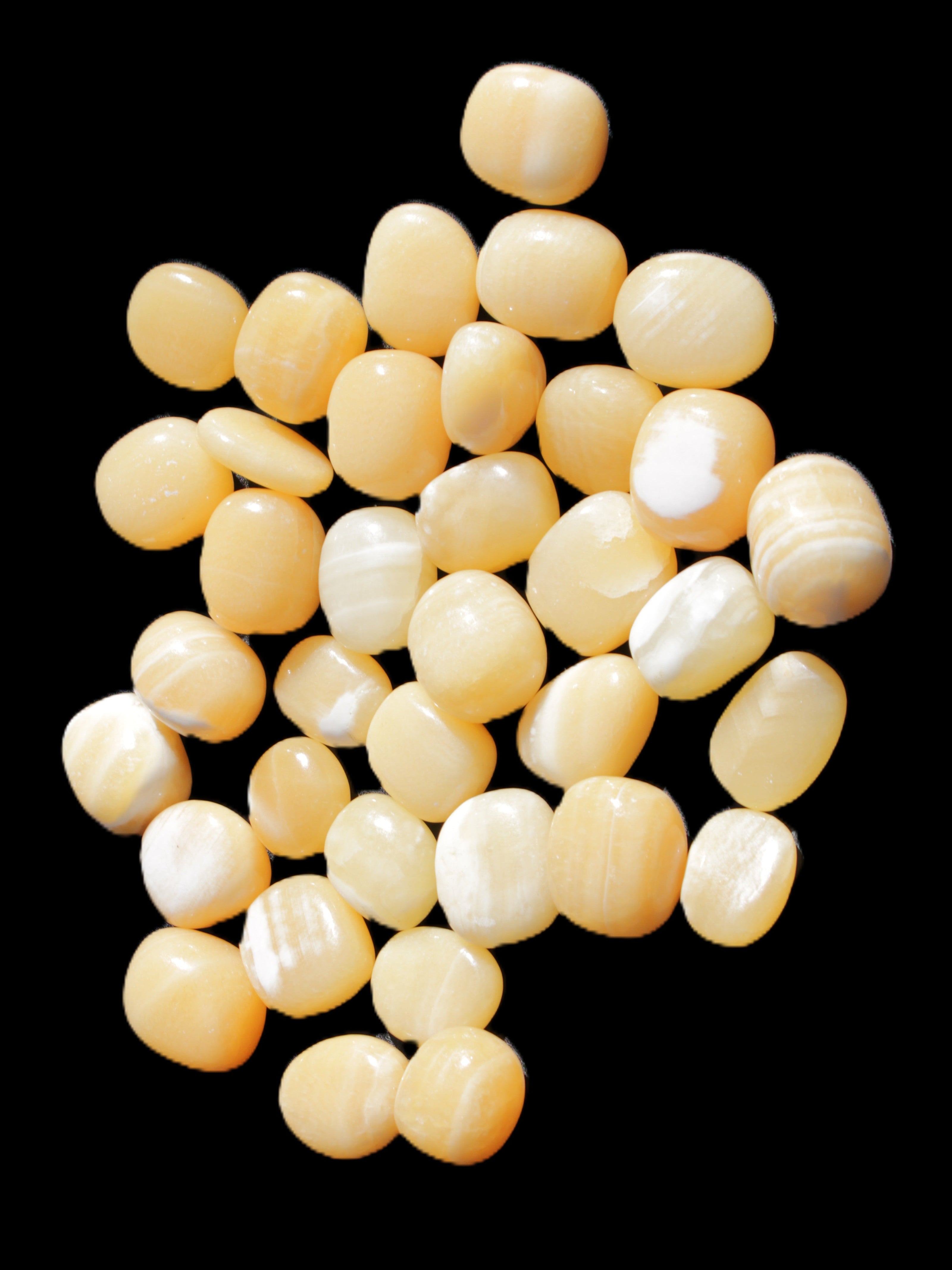 Lemon Calcite 36 tumbled stones 22*18mm - 30-24mm 730g Wholesale Rocks and Things Store