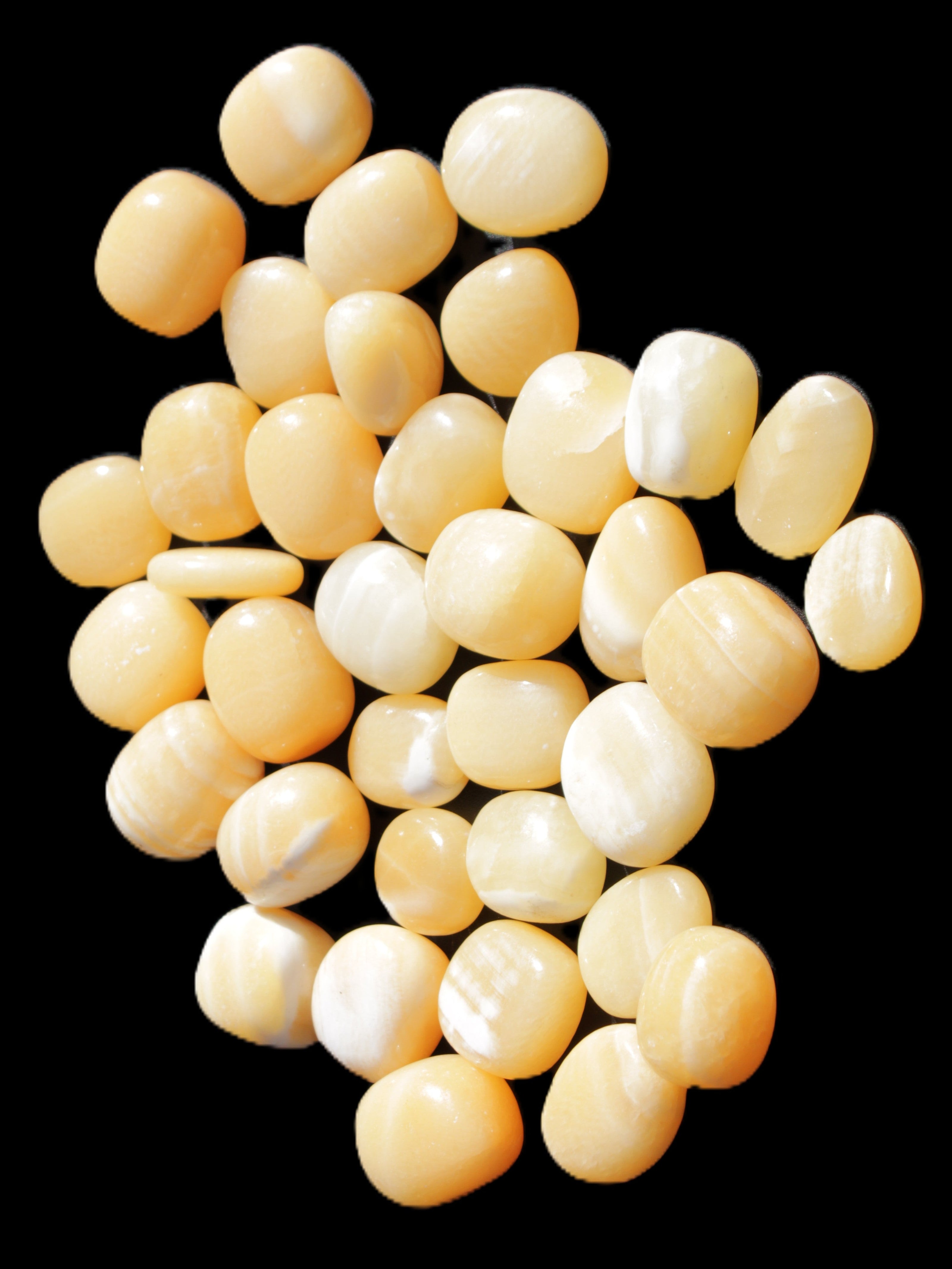 Lemon Calcite 36 tumbled stones 22*18mm - 30-24mm 730g Wholesale Rocks and Things Store