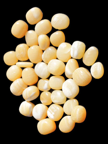 Lemon Calcite 36 tumbled stones 22*18mm - 30-24mm 730g Wholesale Rocks and Things Store
