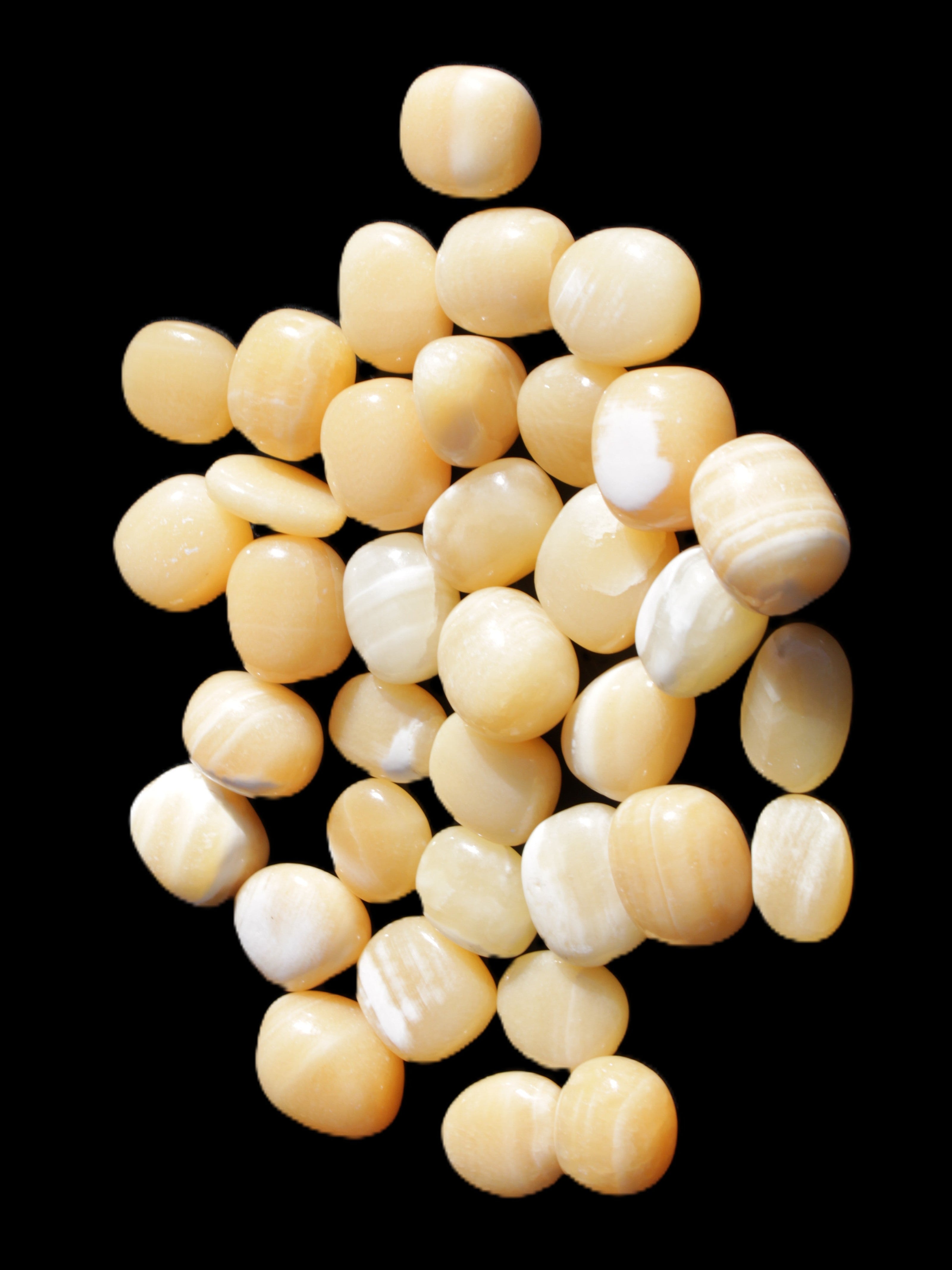 Lemon Calcite 36 tumbled stones 22*18mm - 30-24mm 730g Wholesale Rocks and Things Store