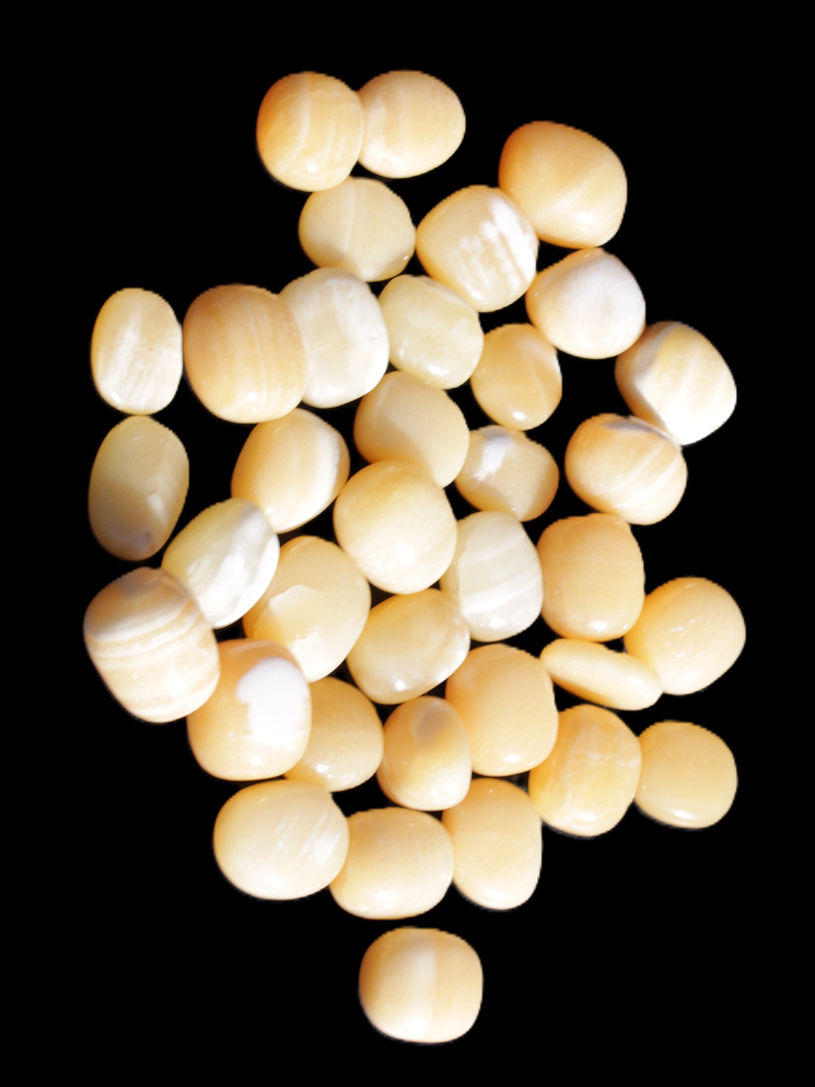 Lemon Calcite 36 tumbled stones 22*18mm - 30-24mm 730g Wholesale Rocks and Things Store