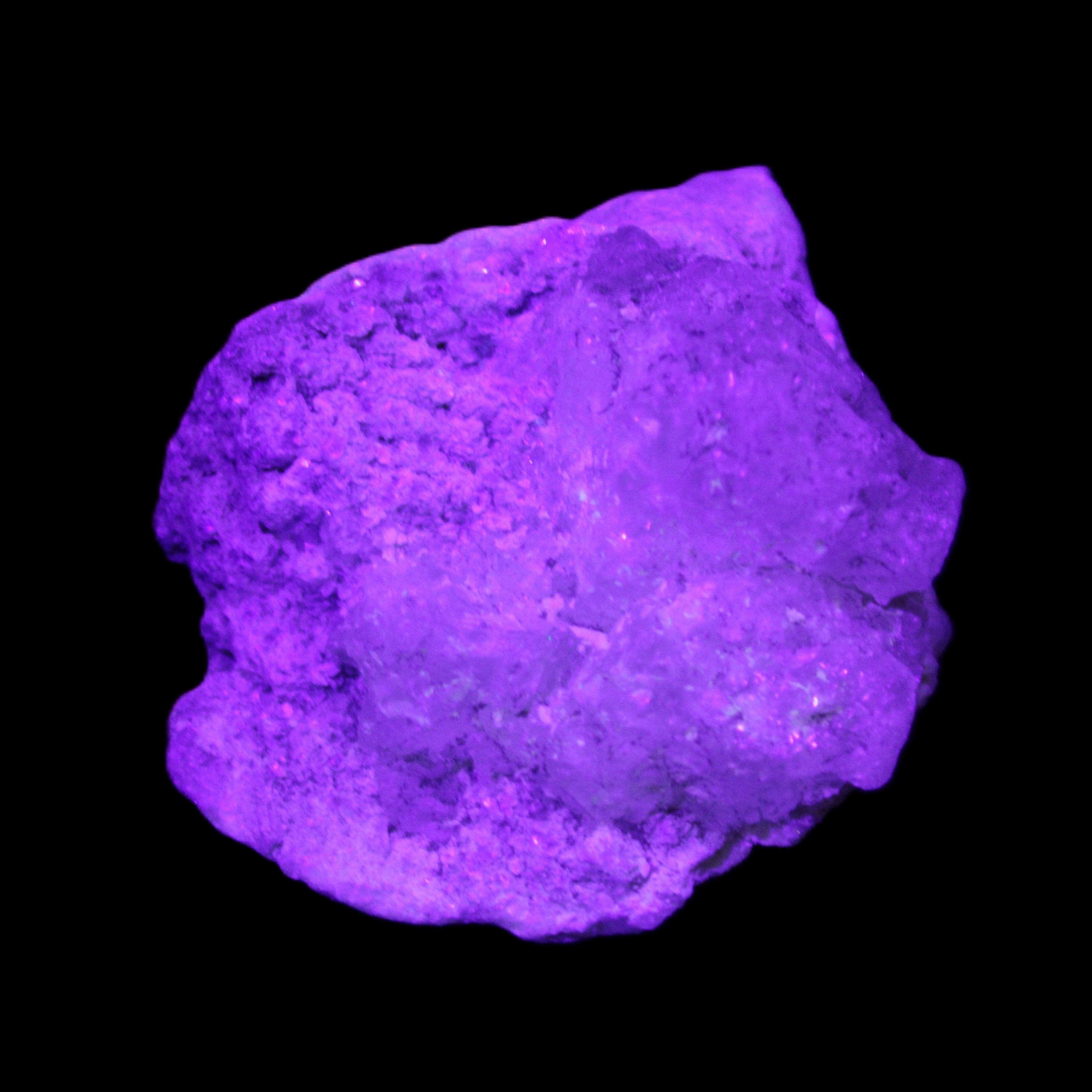 Ice Quartz and Mica cluster 55*50*35mm 84g in UV light - Rocks and Things Store