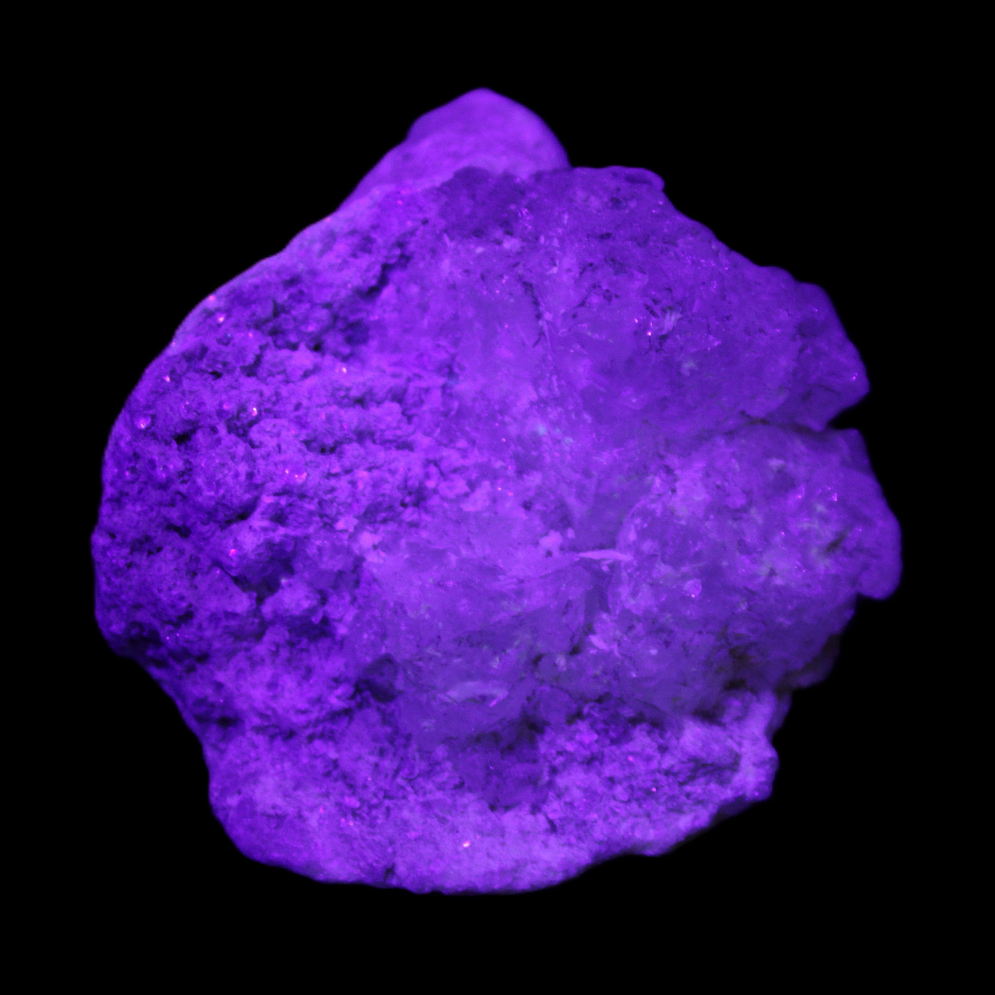 Ice Quartz and Mica cluster 55*50*35mm 84g in UV light - Rocks and Things Store