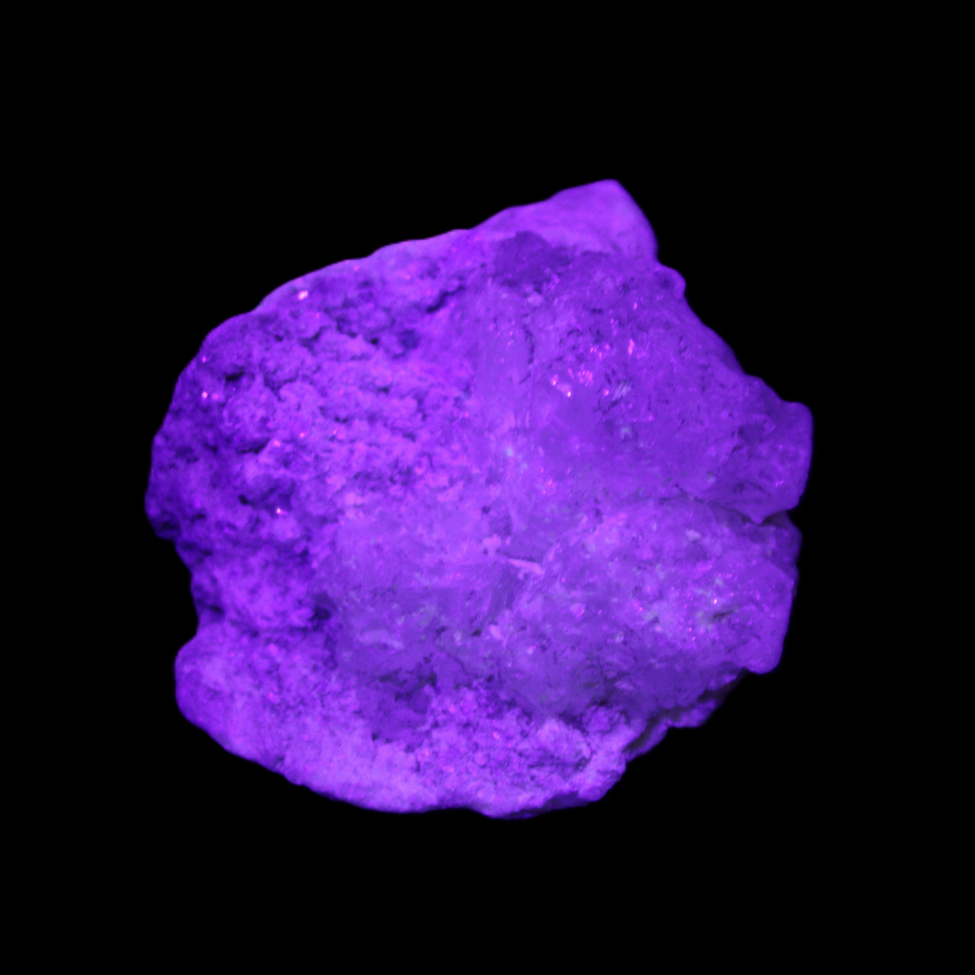 Ice Quartz and Mica cluster 55*50*35mm 84g in UV light - Rocks and Things Store