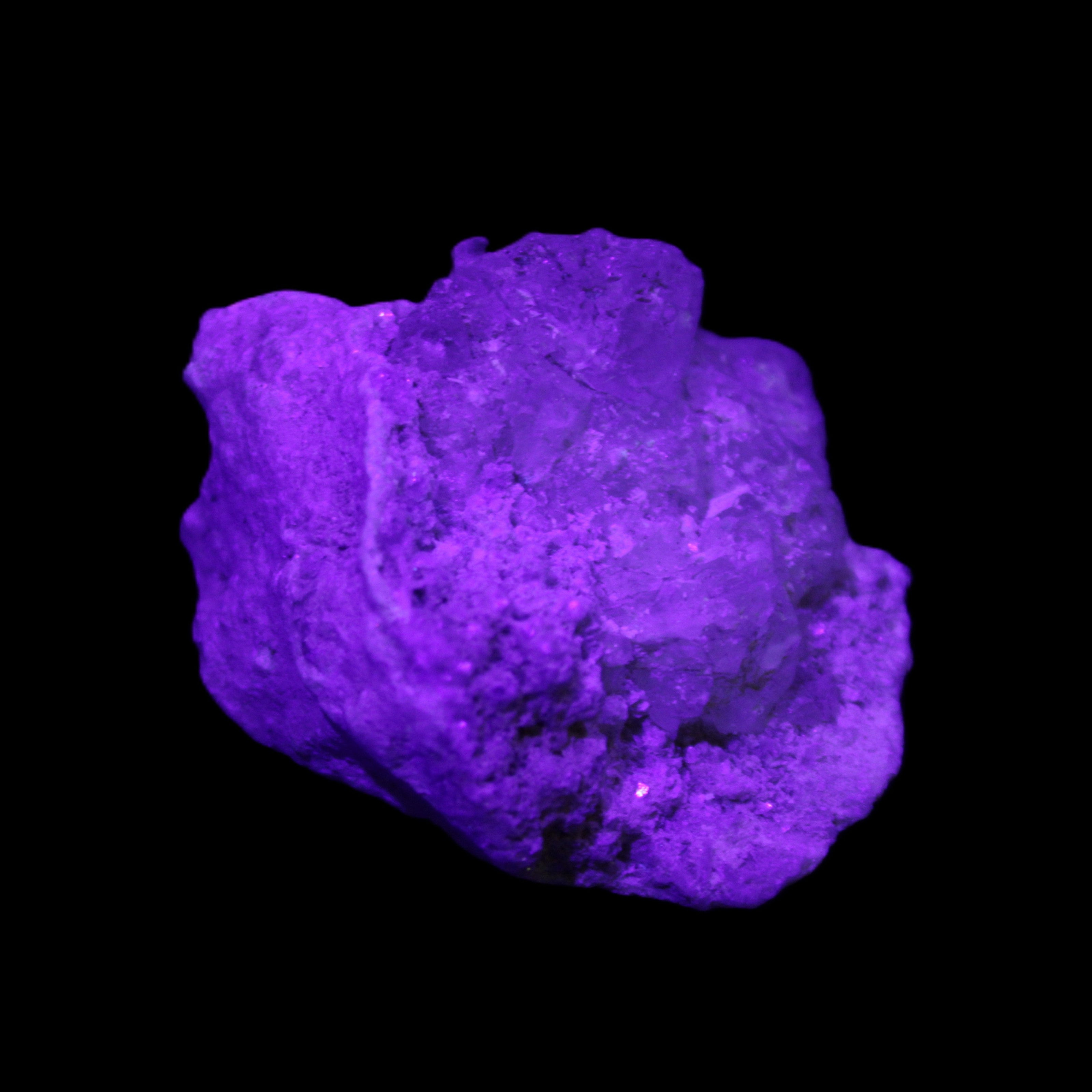 Ice Quartz and Mica cluster 55*50*35mm 84g in UV light - Rocks and Things Store