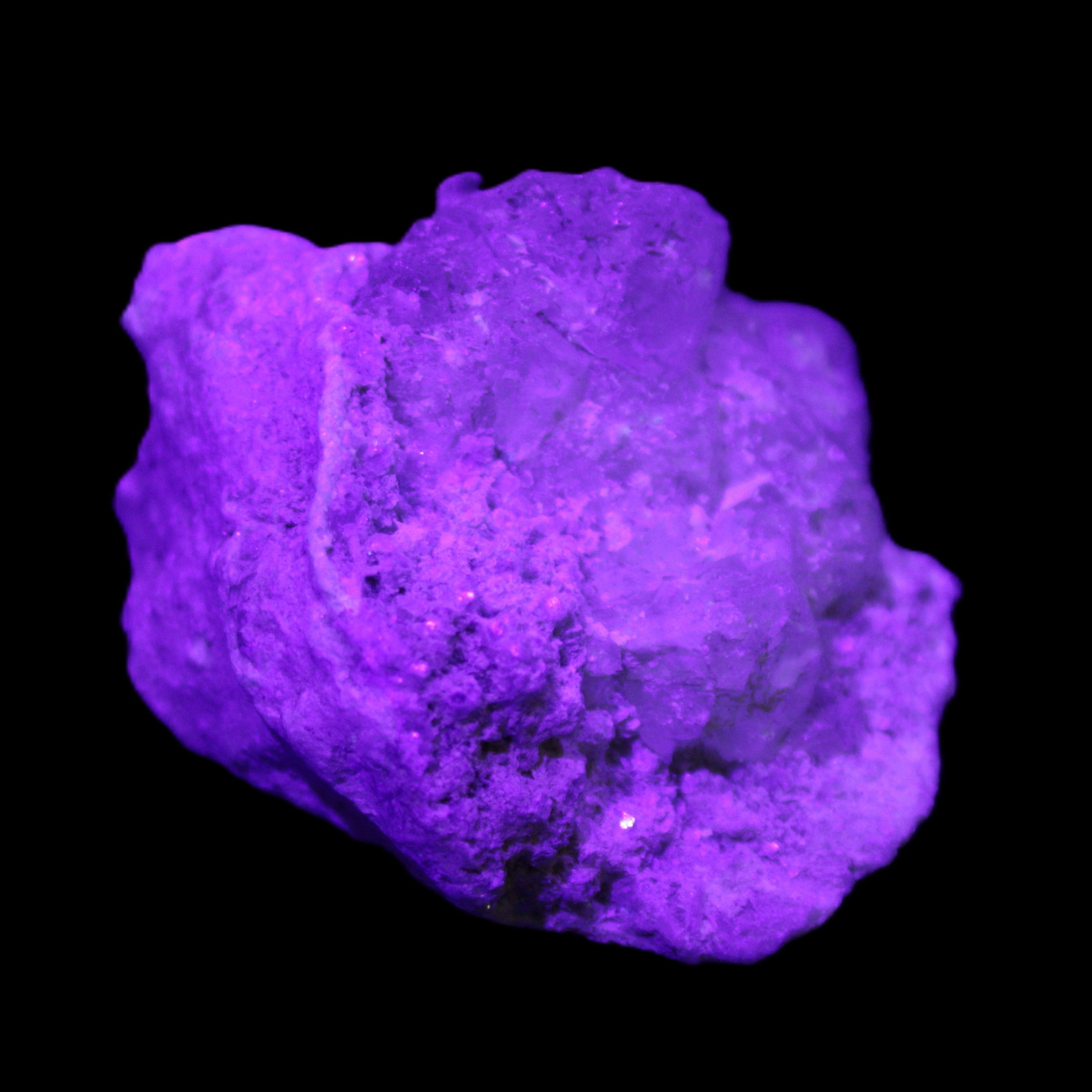 Ice Quartz and Mica cluster 55*50*35mm 84g in UV light - Rocks and Things Store