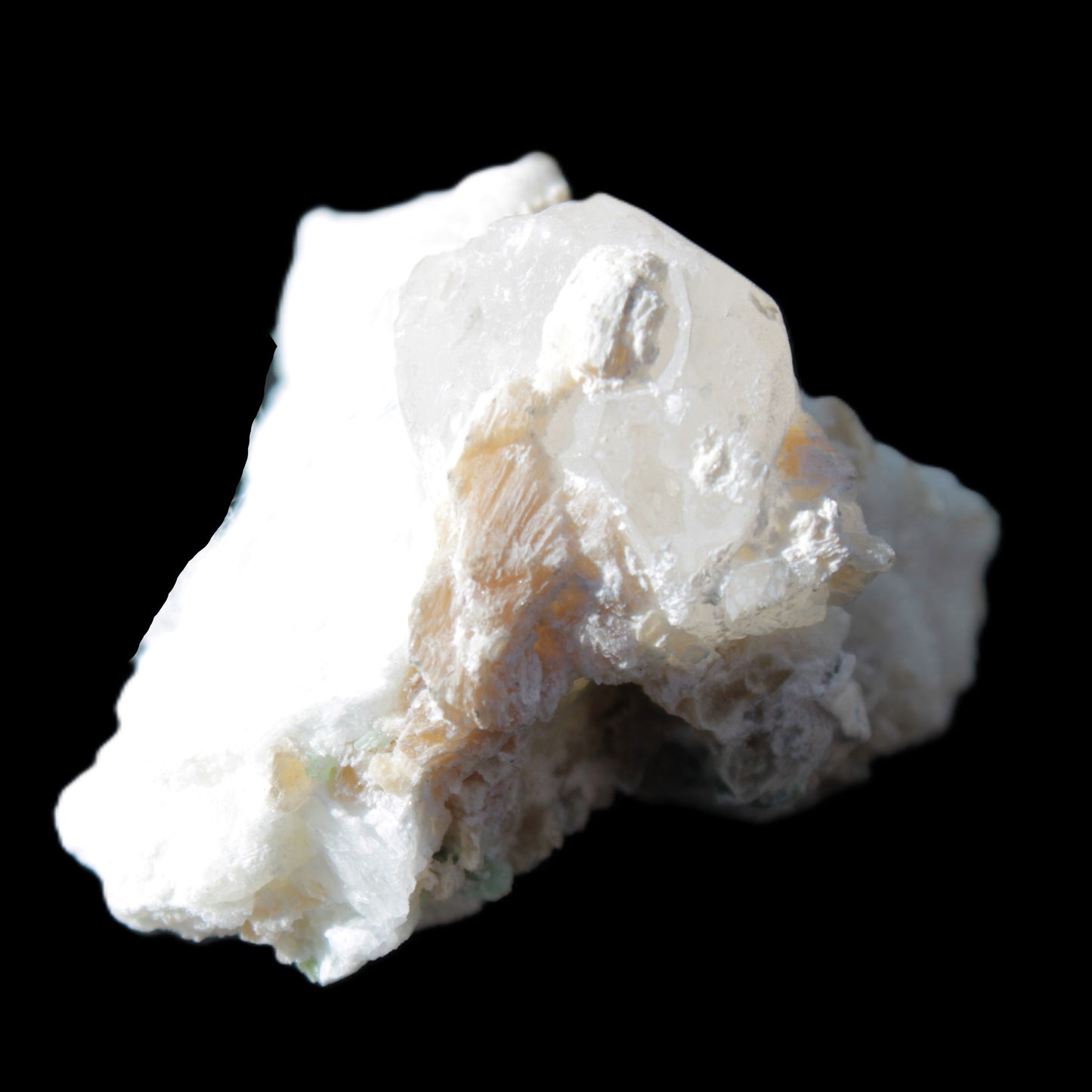 Green Tourmaline, Lepidolite Double-Terminated Quartz in Mica -Feldspar matrix cluster 47.7g Rocks and Things Store