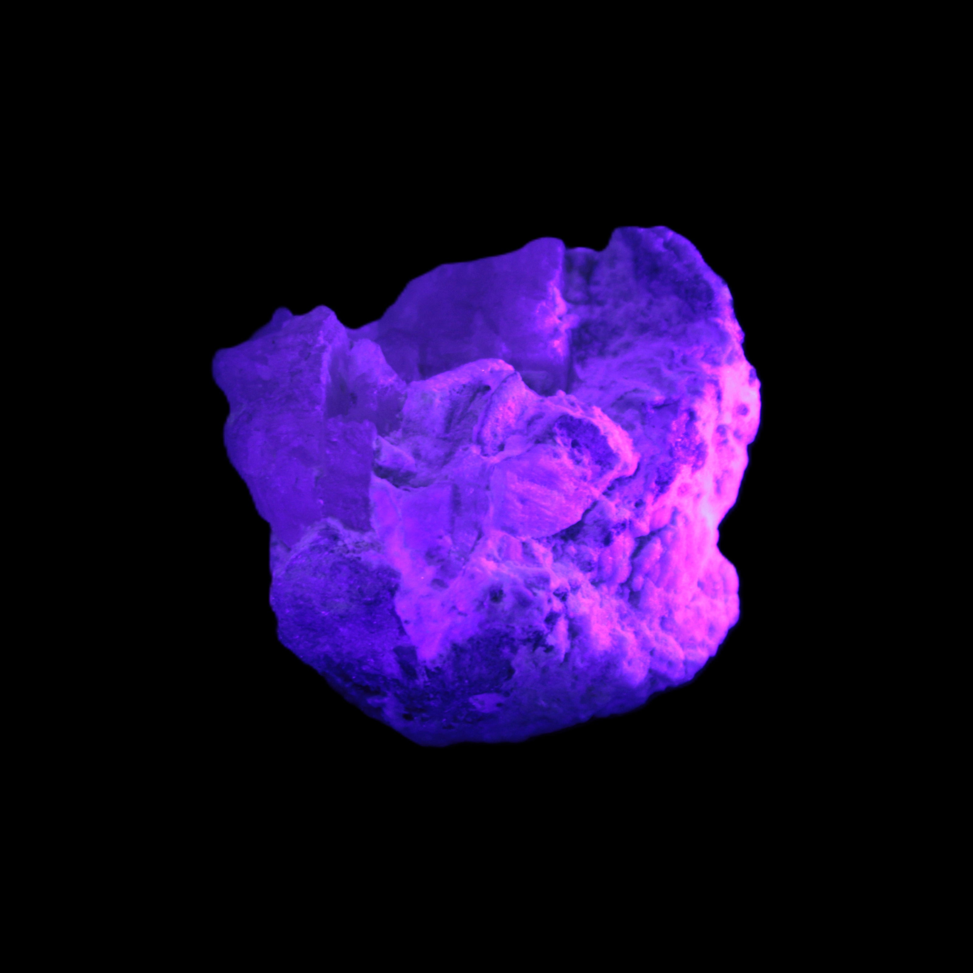Pink and Clear Kunzite with Green Tourmaline in matrix 39*35*42mm 196ct 39.5g in UV light - Rocks and Things Store