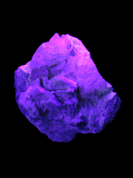 Pink and Clear Kunzite with Green Tourmaline in matrix 39*35*42mm 196ct 39.5g in UV light - Rocks and Things Store