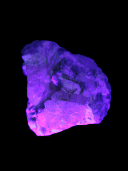 Pink and Clear Kunzite with Green Tourmaline in matrix 39*35*42mm 196ct 39.5g in UV light - Rocks and Things Store