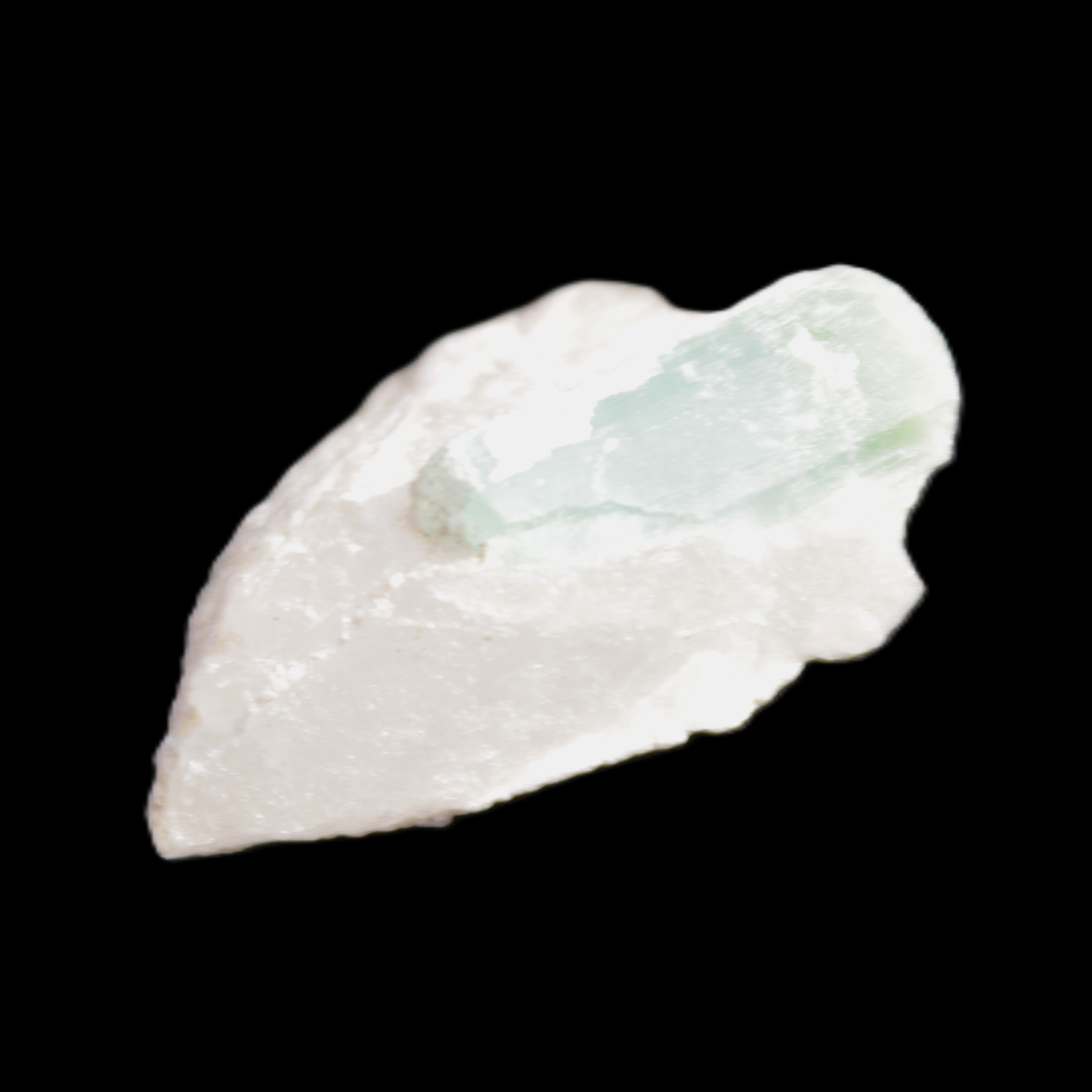 Green Tourmaline crystal on Quartz with Feldspar 5.2g in sunlight - Rocks and Things Store