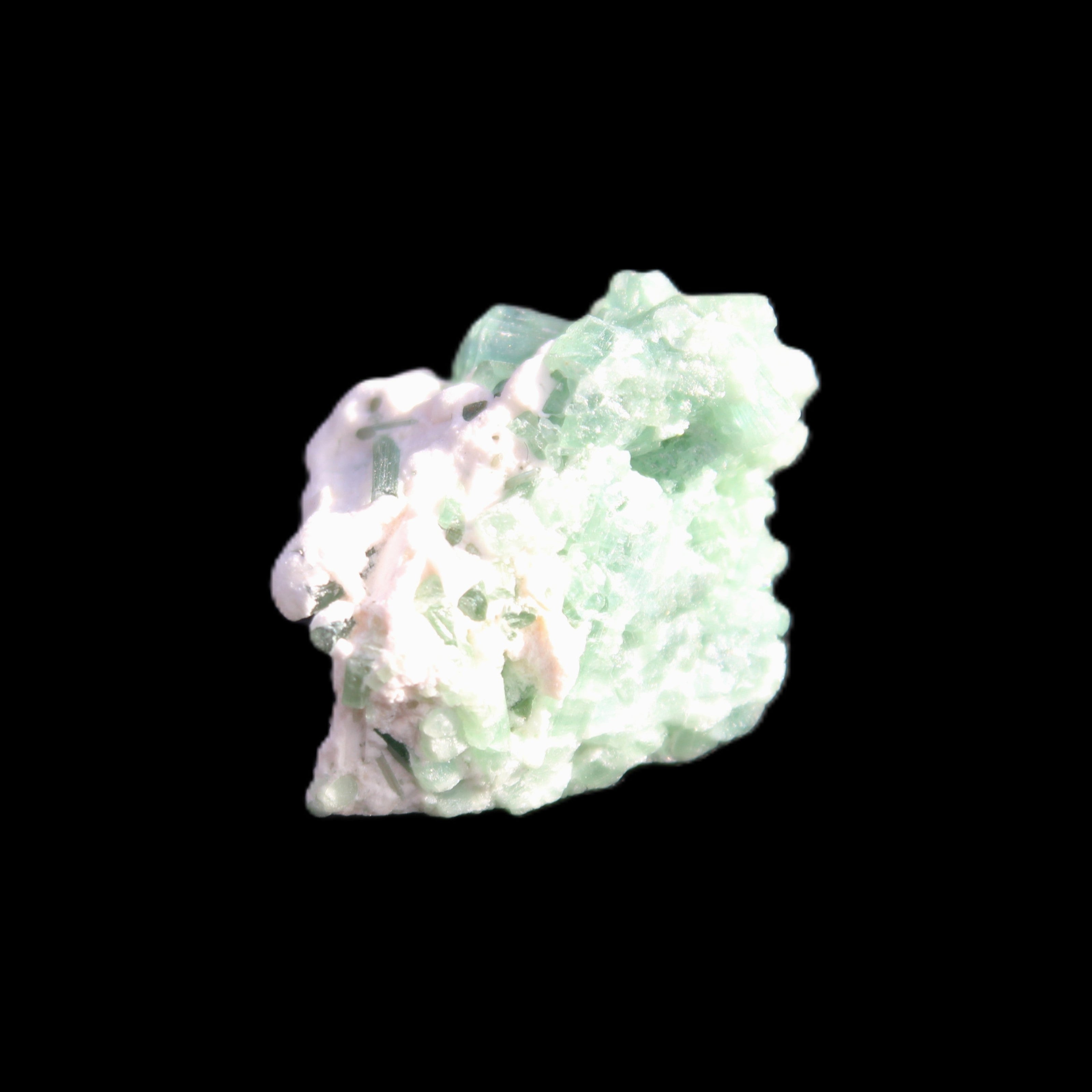 Green Tourmaline cluster 8.4g in sunlight - Rocks and Things Store