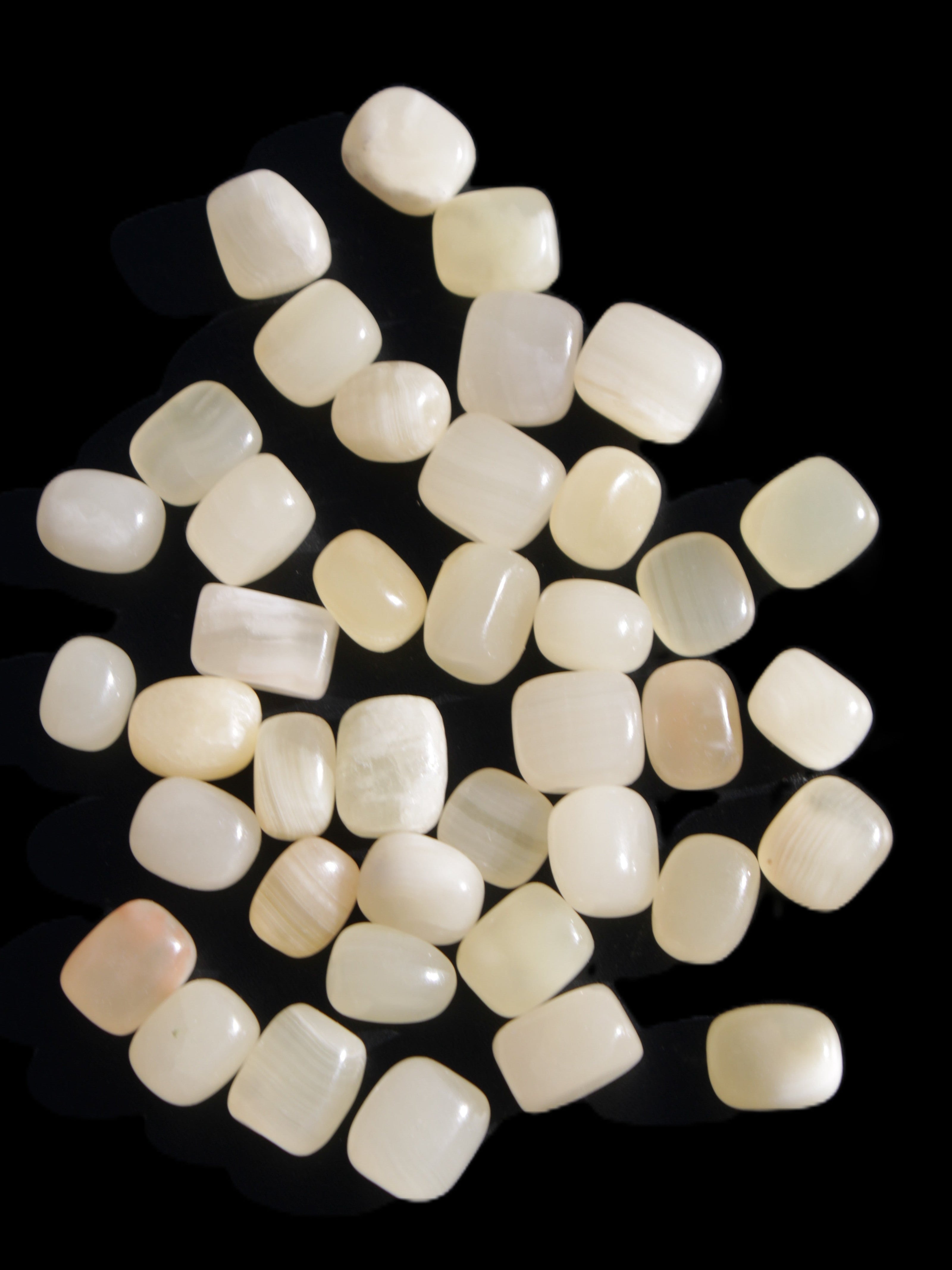 Lemon Topaz Calcite 40 tumbled stones 250g Wholesale Rocks and Things Store