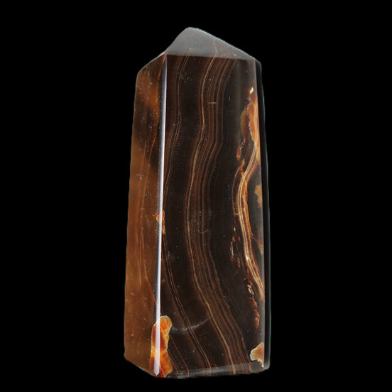 Chocolate Calcite obelisk 91*34mm 211g in sunlight - Rocks and Things Store