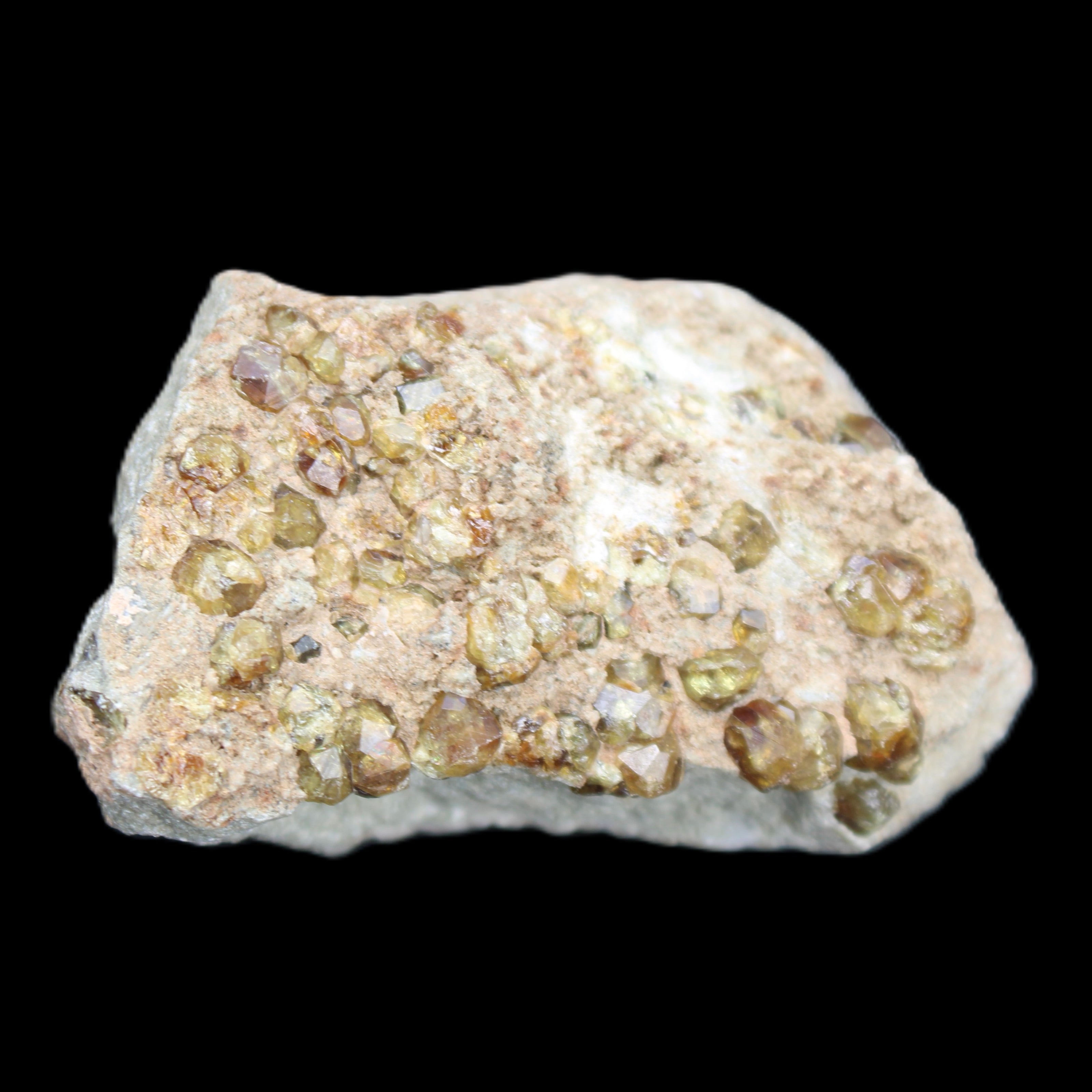 Peridot on matrix 37*34*27mm 48g in sunlight - Rocks and Things Store
