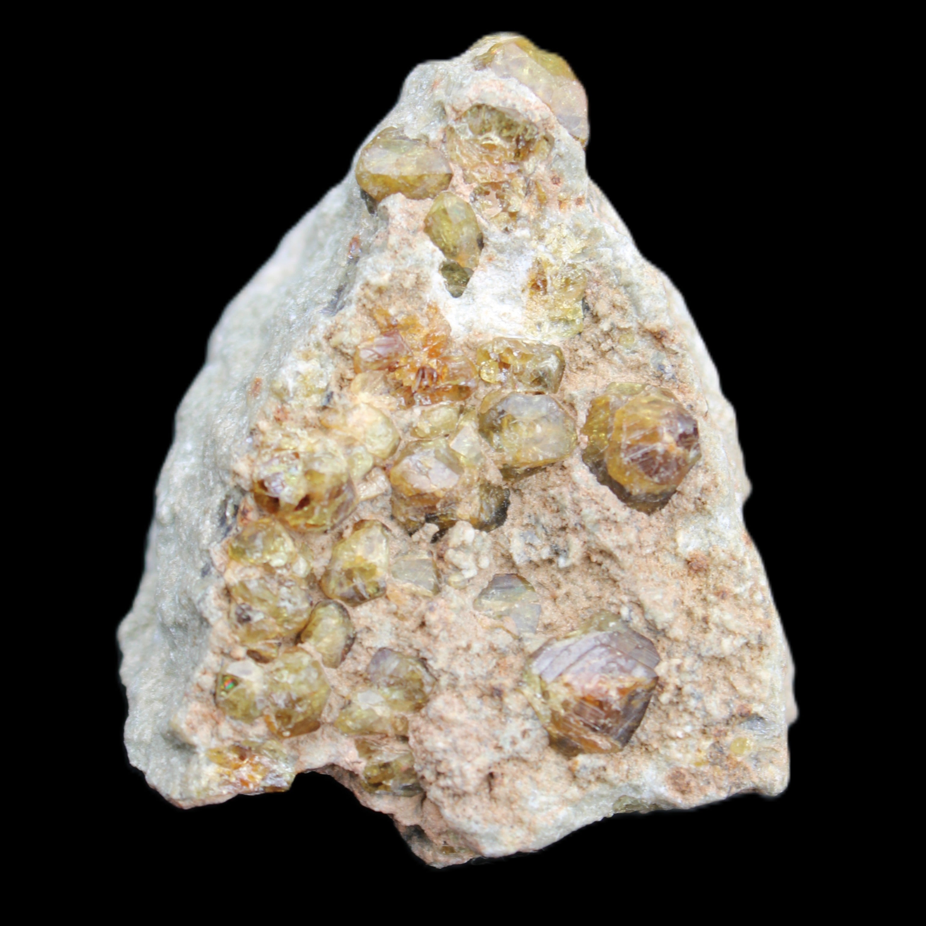 Peridot on matrix 51*33*23mm 77g in sunlight - Rocks and Things Store