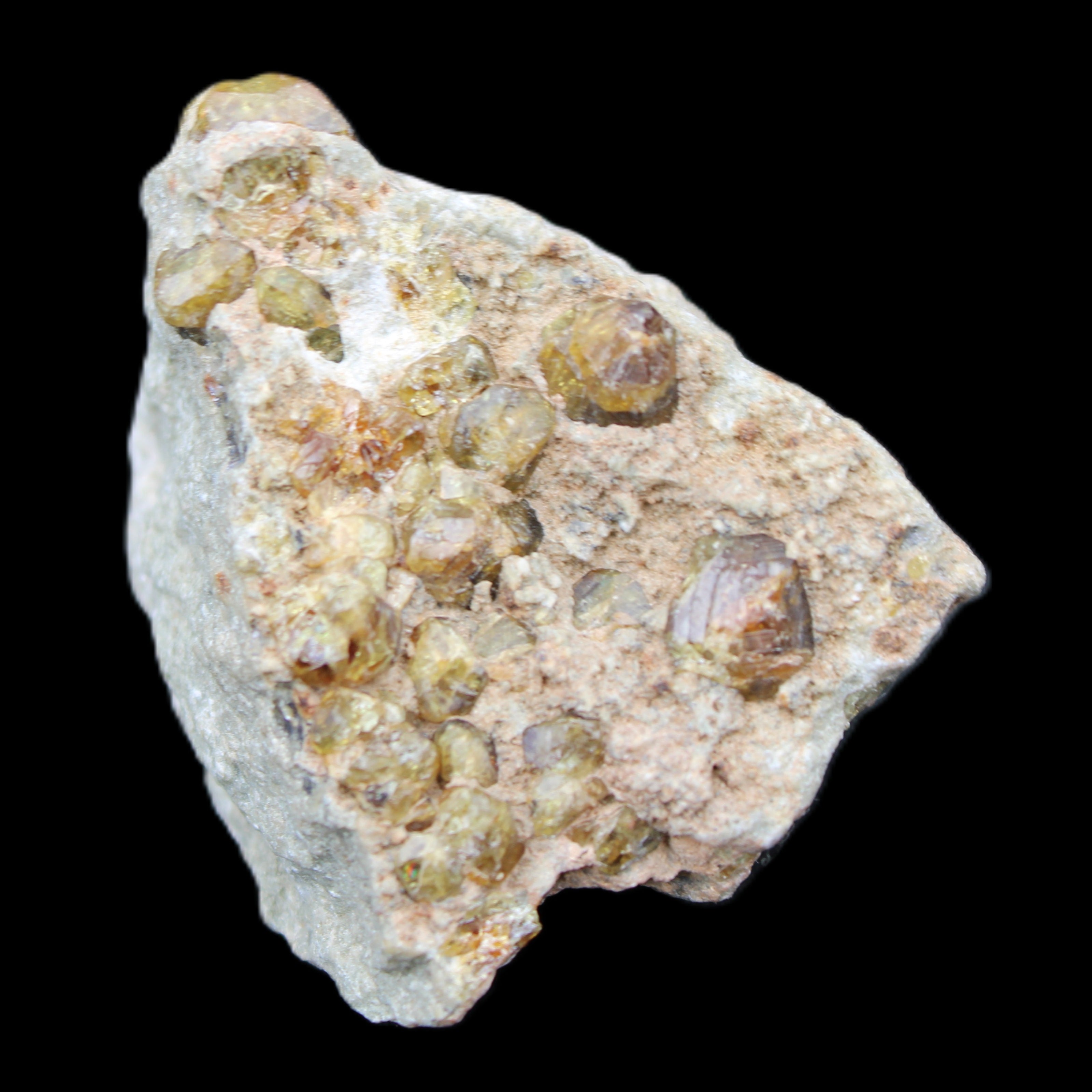 Peridot on matrix 51*33*23mm 77g in sunlight - Rocks and Things Store