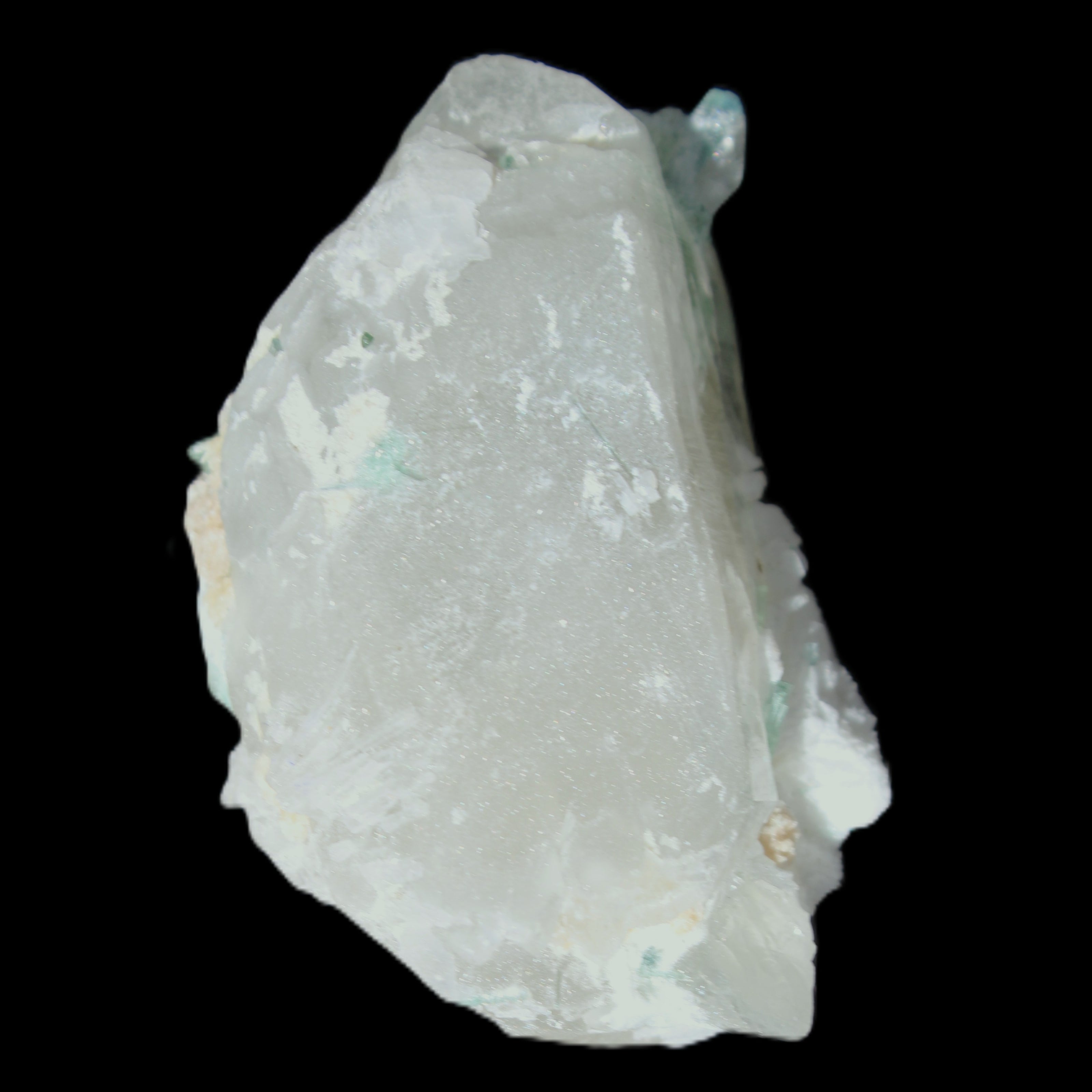 Clear Quartz with Green Tourmaline 48*35*28mm 51g in sunlight - Rocks and Things Store