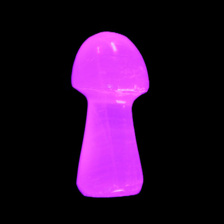 Mangano Calcite mushroom 25-32mmm 8-15g in UV light - Rocks and Things Store