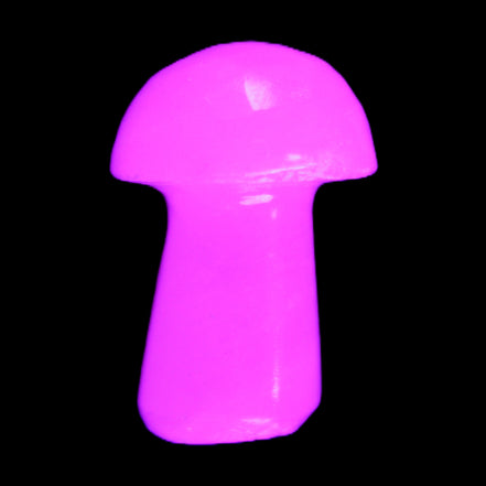 Mangano Calcite mushroom 25-32mmm 8-15g in UV light - Rocks and Things Store