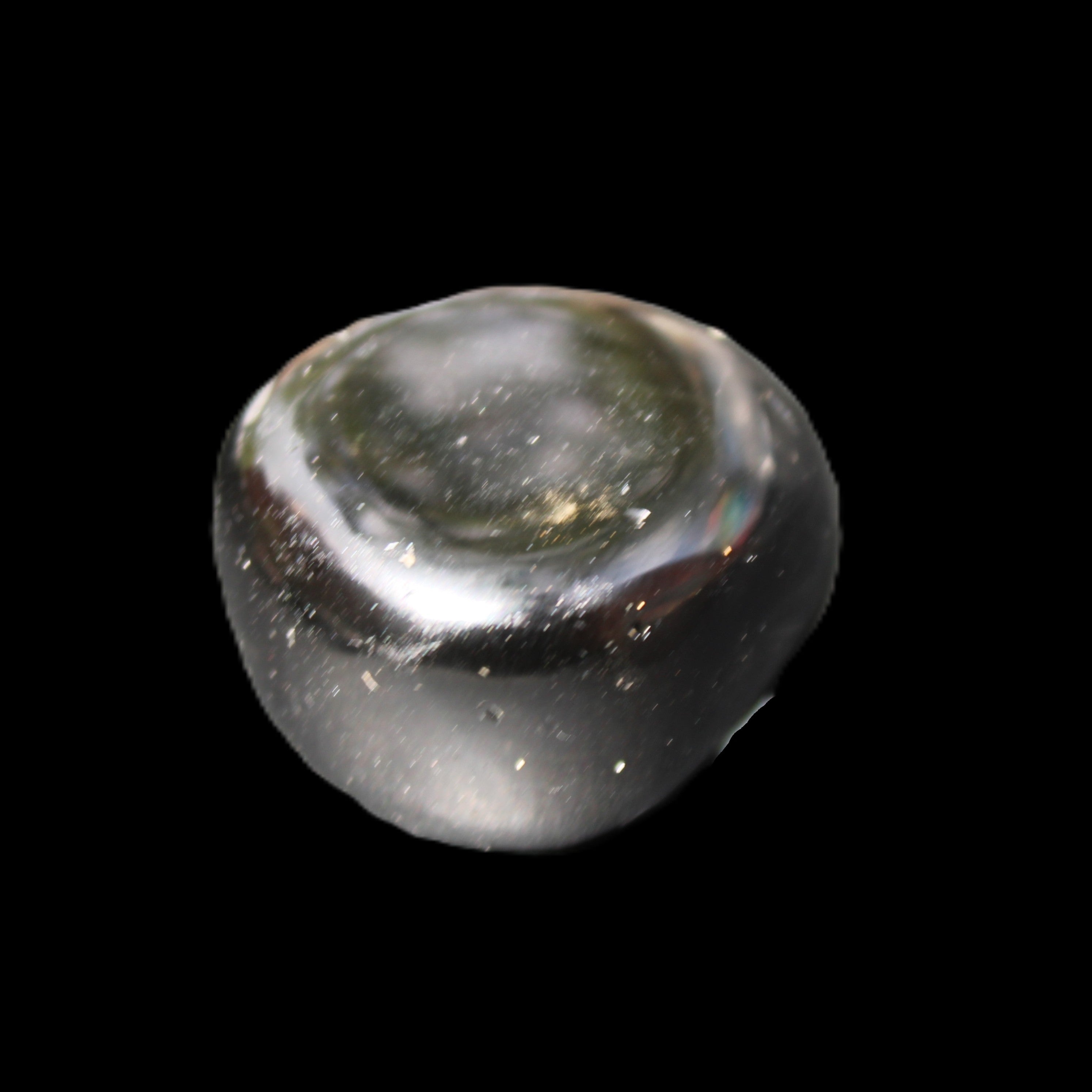 Polished Silver Obsidian stone  20-38mm 14-15g in sunshine - Rocks and Things Store