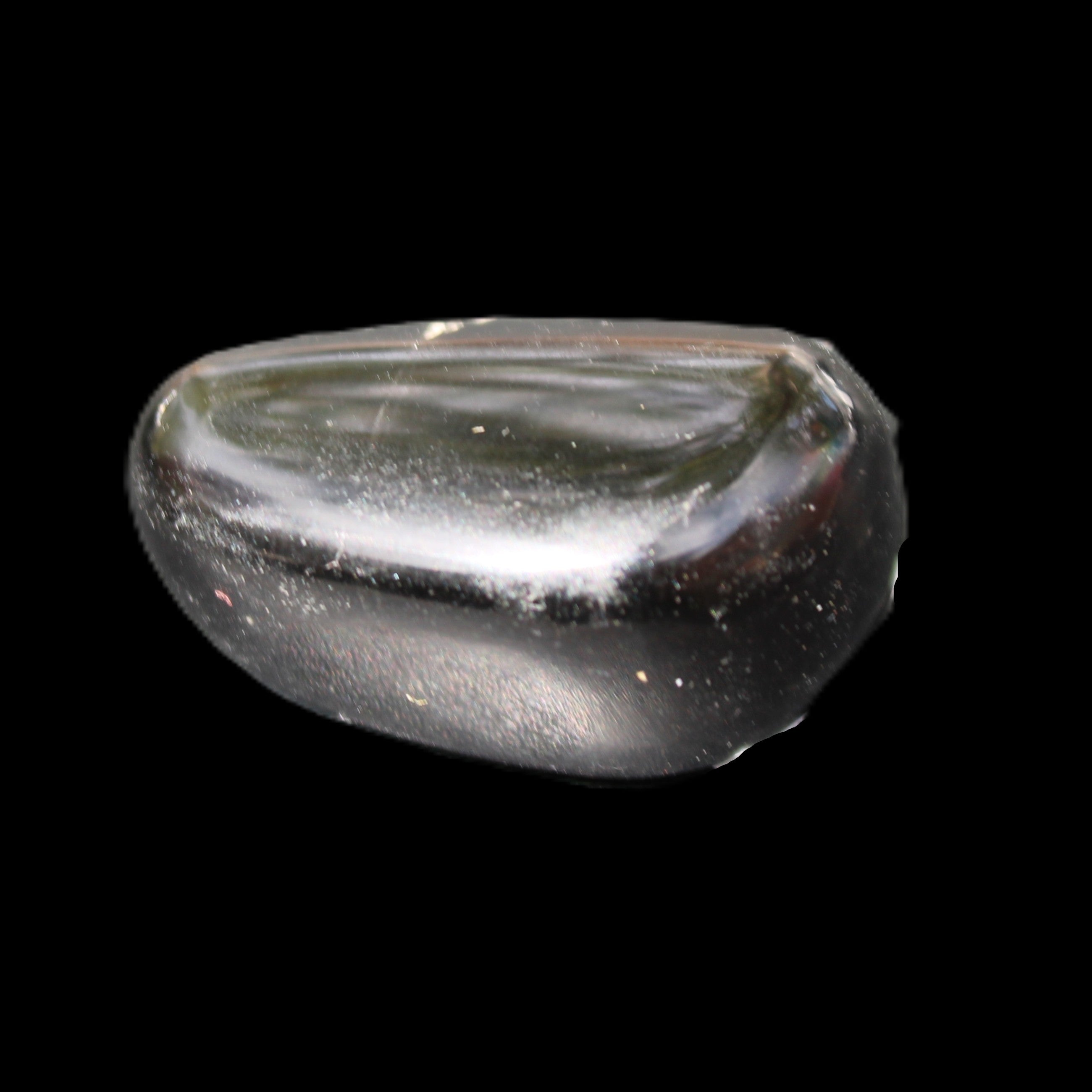 Polished Silver Obsidian stone  20-38mm 14-15g in sunshine - Rocks and Things Store