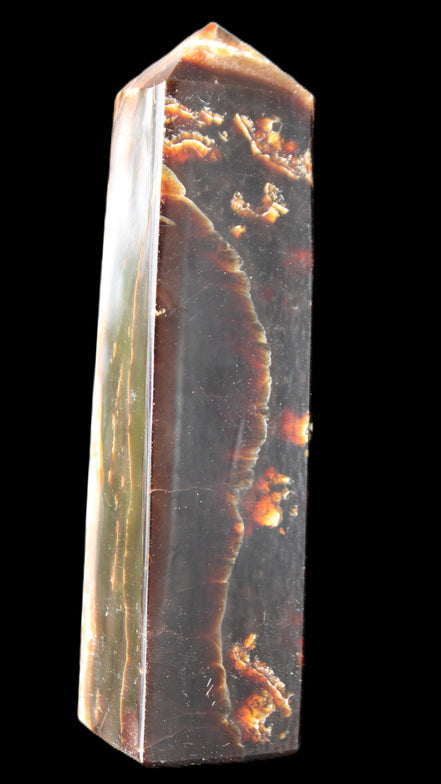 Chocolate Calcite obelisk 132*30*28mm 282g in sunlight - Rocks and Things Store
