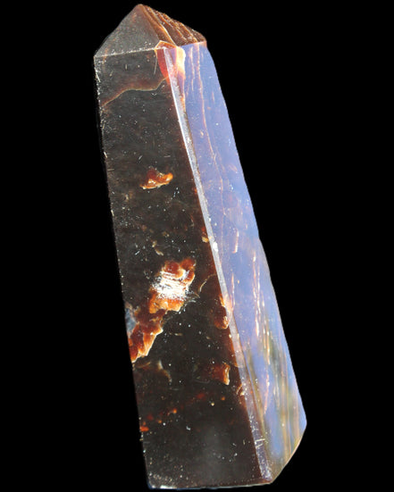 Chocolate Calcite obelisk 110*32*27mm 187g in sunlight - Rocks and Things Store