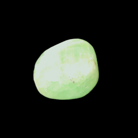 Green Aragonite tumbled stone 20-23mm 8-11g in sunlight - Rocks and Things Store
