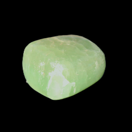 Green Aragonite tumbled stone 23*21*15mm 18g in sunlight - Rocks and Things Store