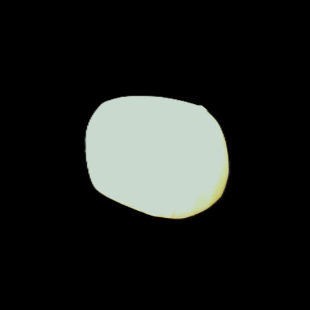 Pistachio Calcite tumbled stone 20-31mm 12-18g in sunlight - Rocks and Things Store