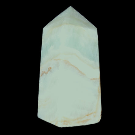 Pistachio Calcite obelisk 56*26*23mm 73g in sunlight - Rocks and Things Store