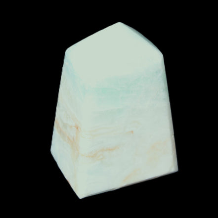 Pistachio Calcite obelisk 51*35*24mm 77g in sunlight - Rocks and Things Store