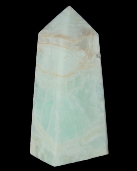 Pistachio Calcite obelisk 72*35*24mm 110g in sunlight - Rocks and Things Store