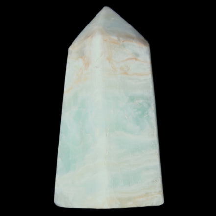 Pistachio Calcite obelisk 72*35*24mm 110g in sunlight - Rocks and Things Store