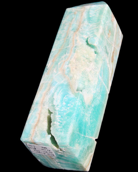 Blue Aragonite obelisk 134*42*35mm 440g in sunlight - Rocks and Things Store