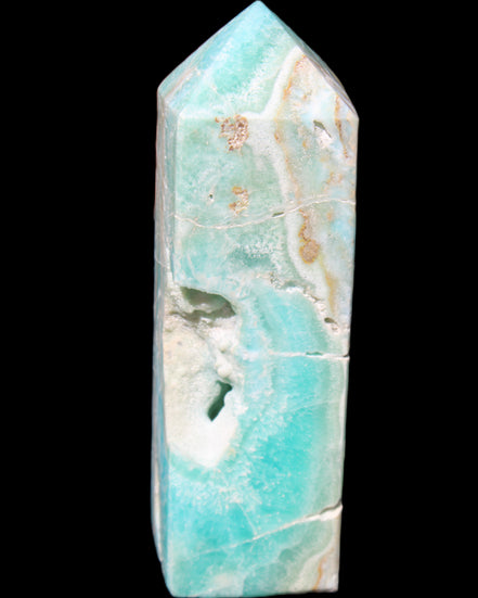 Blue Aragonite obelisk 134*42*35mm 440g in sunlight - Rocks and Things Store