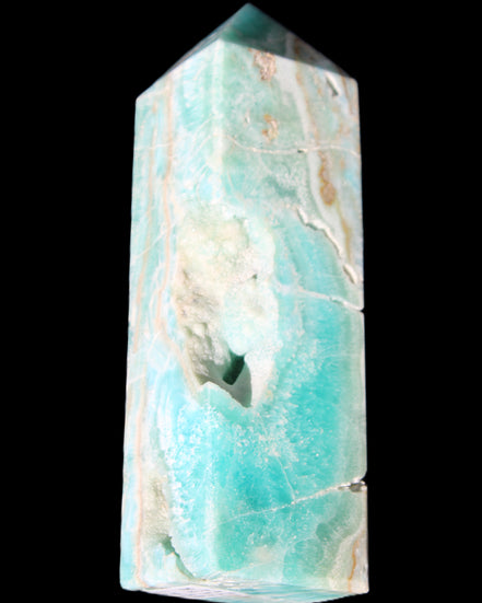 Blue Aragonite obelisk 134*42*35mm 440g in sunlight - Rocks and Things Store