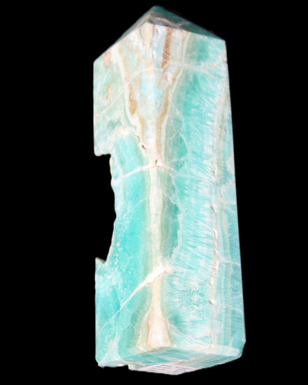 Blue Aragonite obelisk 134*42*35mm 440g in sunlight - Rocks and Things Store