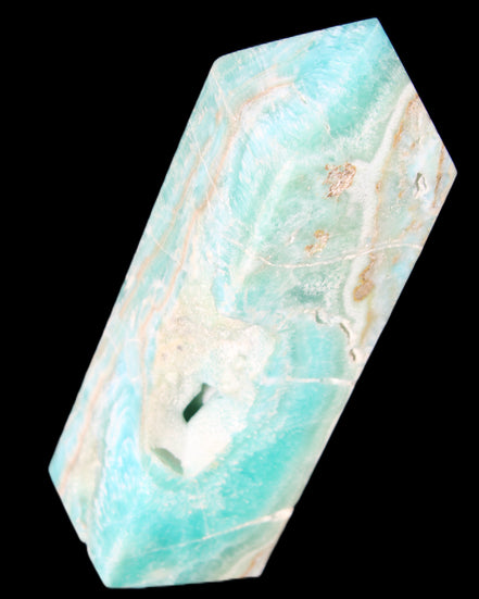 Blue Aragonite obelisk 134*42*35mm 440g in sunlight - Rocks and Things Store