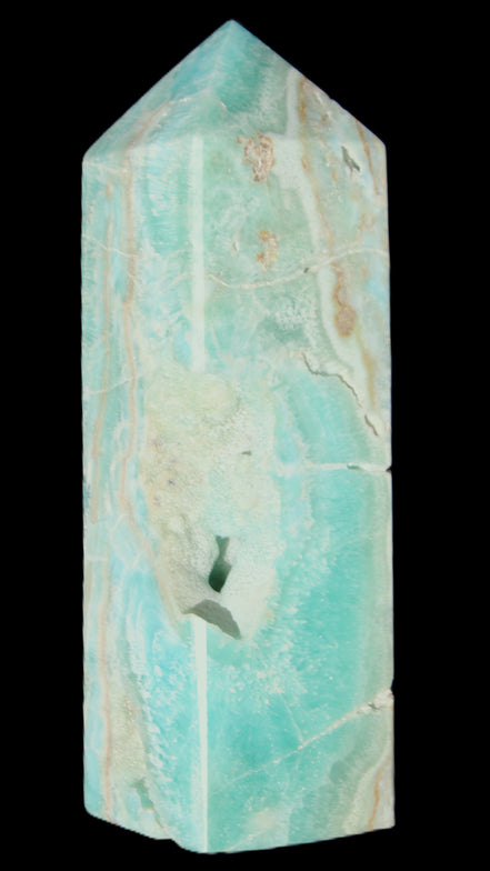 Blue Aragonite obelisk 134*42*35mm 440g in sunlight - Rocks and Things Store