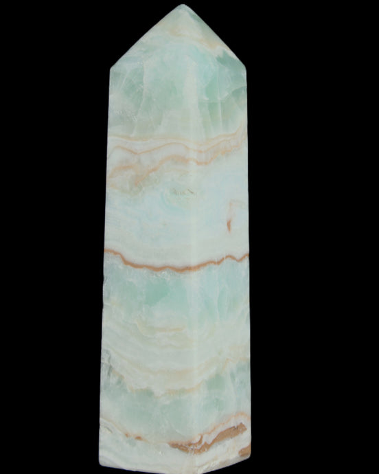 Blue Aragonite obelisk 140*36*34mm 395g in sunlight - Rocks and Things Store
