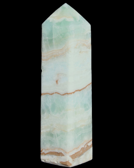 Blue Aragonite obelisk 140*36*34mm 395g in sunlight - Rocks and Things Store