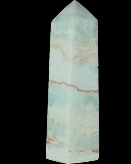 Blue Aragonite obelisk 140*36*34mm 395g in sunlight - Rocks and Things Store