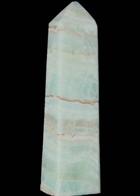 Blue Aragonite obelisk 141*37*31mm 312g in sunlight - Rocks and Things Store