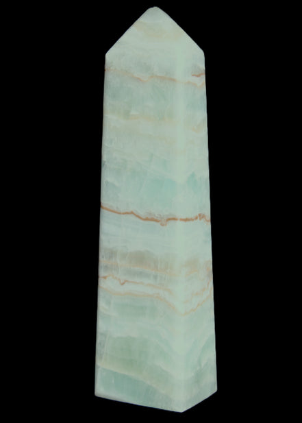Blue Aragonite obelisk 141*37*31mm 312g in sunlight - Rocks and Things Store