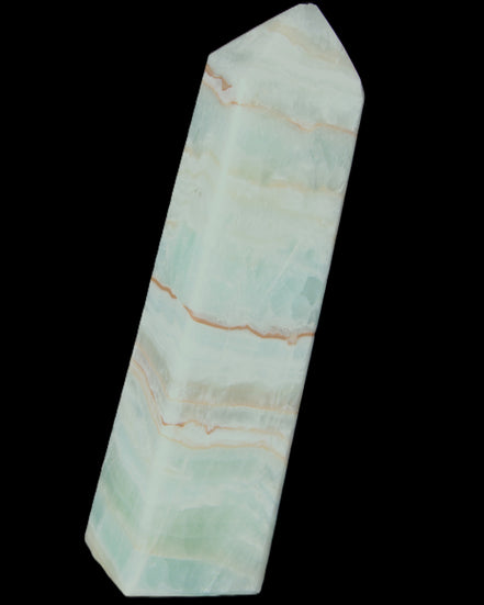 Blue Aragonite obelisk 141*37*31mm 312g in sunlight - Rocks and Things Store