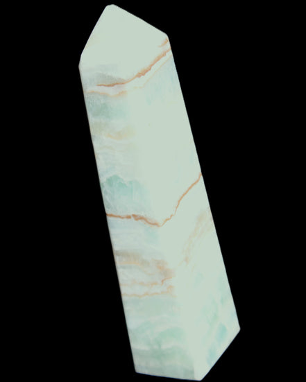 Blue Aragonite obelisk 141*37*31mm 312g in sunlight - Rocks and Things Store