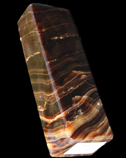 Chocolate Calcite obelisk 114*33*26mm 249g in sunlight - Rocks and Things Store